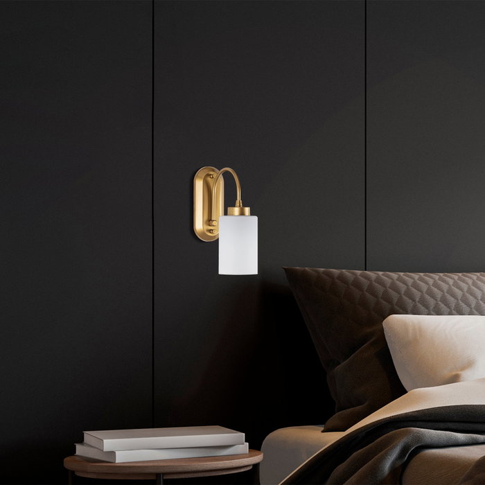 Opviq Lámpara de pared dorada con tapa de cristal